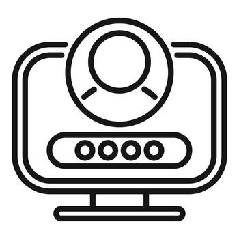 contraseña acceso datos icono contorno vector. personal computadora vector