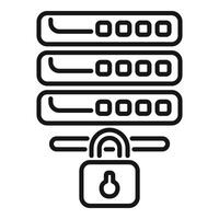 Lock server data icon outline vector. Privacy policy vector