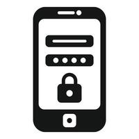 Phone password icon simple vector. Privacy policy vector