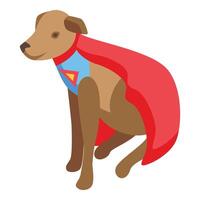 Super man dog costume icon isometric vector. Festive monster vector
