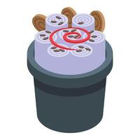 Rolled ice cream icon isometric vector. Menu cup vector