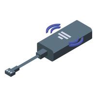 Remote control tracker icon isometric vector. Center data vector