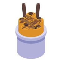 Chocolate ice cream icon isometric vector. Candy food vector