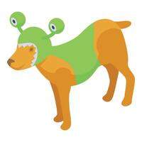 rana perro disfraz icono isométrica vector. animal canino vector