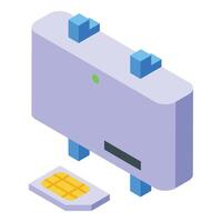 Sim gps tracker icon isometric vector. Mobile travel vector