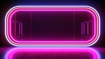 AI generated 3d render of neon background with empty space in front of a wall photo