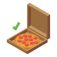 Best pizza delivery icon isometric vector. Food courier vector