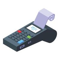 Payment terminal icon isometric vector. Market global vector