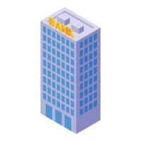 Bank building inflation icon isometric vector. Global market vector