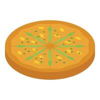 pesto salsa Pizza icono isométrica vector. italiano comida vector