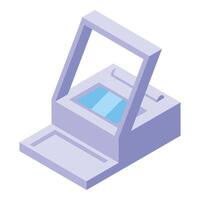 Microchip pet device icon isometric vector. Scanning device vector