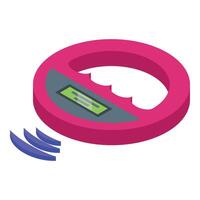 Id chip reader icon isometric vector. Microchip silicon vector