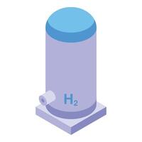 H2 hydrogen icon isometric vector. Station factory vector