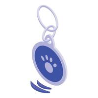 Pet id microchip icon isometric vector. Teg reader vector