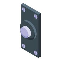 Building door bell icon isometric vector. Press button vector