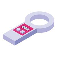 Tracking gps icon isometric vector. Silicon data loss vector