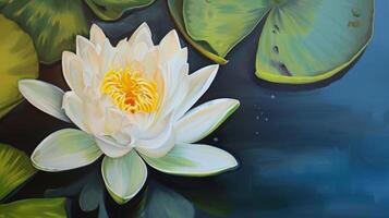 AI generated Water lily close up photo