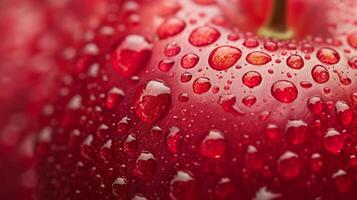 ai generado Cereza con agua gotas en eso como antecedentes foto