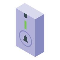 Safeguard door bell icon isometric vector. Push press vector