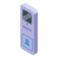 Home door bell icon isometric vector. Press push button vector