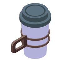 Portable mug holder icon isometric vector. Cup travel vector