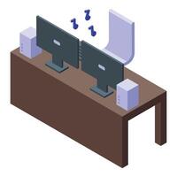 News production director icon isometric vector. Video desk vector