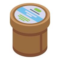 Tooth powder icon isometric vector. Dental brush vector