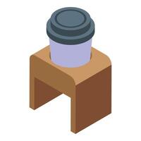 Cup table handle icon isometric vector. Layout cold vector