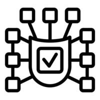 Data shield network icon outline vector. Threat virus vector