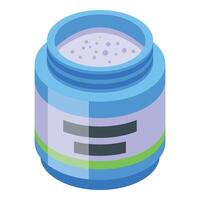 Cosmetic powder icon isometric vector. Washroom floss vector