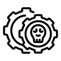 Gear hacker attack icon outline vector. Virus bug vector