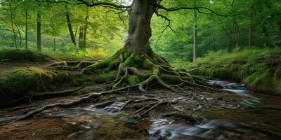 AI generated The resilience of nature in the face of environmental challenges. The regenerative power of ecosystems, emphasizing the importance of protecting and restoring our planet photo