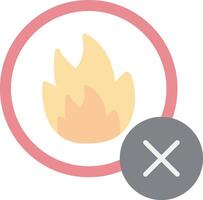 No Fire Flat Light Icon vector