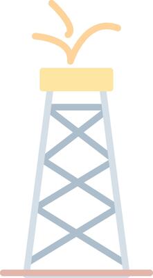 Oil Tower Flat Light Icon