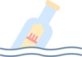 Message In A Bottle Flat Light Icon vector