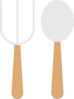 Fork Spoon Flat Light Icon vector