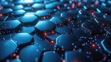 AI generated Abstract background hexagon network technology photo