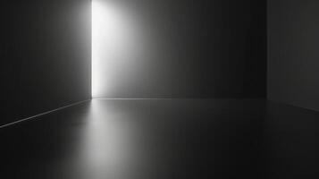 AI generated Studio room gradient background. Abstract black white gradient background. photo