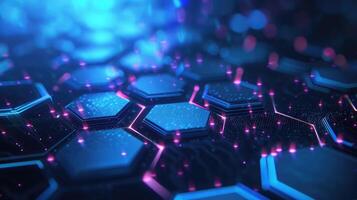 AI generated Abstract background hexagon network technology photo