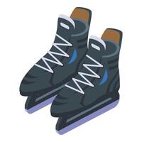 hockey línea patines icono isométrica vector. deporte hielo vector