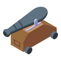 Medieval gun auction sales icon isometric vector. Digital site vector