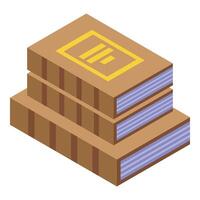 Book stack auction icon isometric vector. Smart internet vector