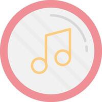 Music Note Flat Light Icon vector