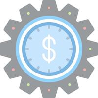Time Is Money Flat Light Icon vector