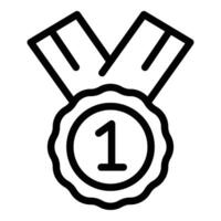 First place marathon icon outline vector. Female spring vector