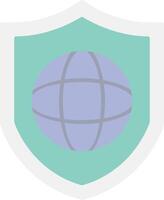 Protected Network Flat Light Icon vector