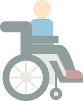 Disabled Person Flat Light Icon vector