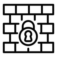 Internet firewall icon outline vector. Computer data fraud vector