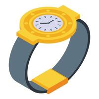 Sales auction gold watch icon isometric vector. Person site vector