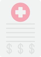 Medical Bill Flat Light Icon vector